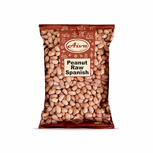 Aiva Raw Spanish Peanuts (10 LB Case) Bulk – Whole Unsalted Peanuts for Snacking, Cooking, and Baking | Product of USA | Spanish Premium Grade