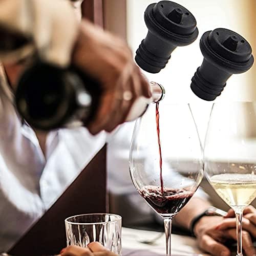 Wine Saver Vacuum Stoppers - Set of 6 Rubber Stoppers for Wine Preservation