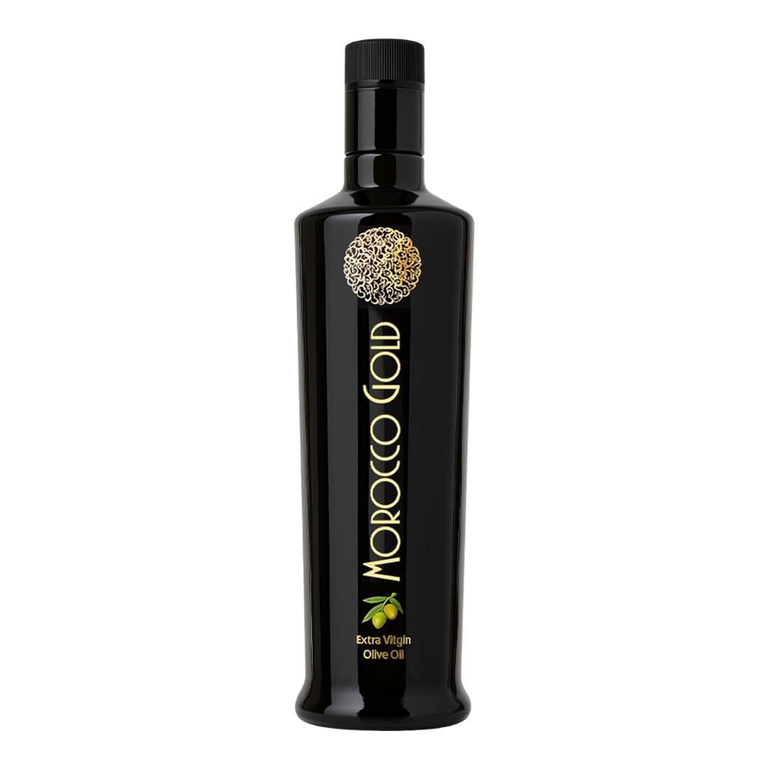 Morocco Gold New Harvest Olive Oil Extra Virgin - Polyphenol Rich 606mg/kg - Cold Pressed Olive Oil - Pure & 100% Natural with up to 4 Years Shelf-life - Fresh Harvest EVOO - (500ml (Pack of 1))