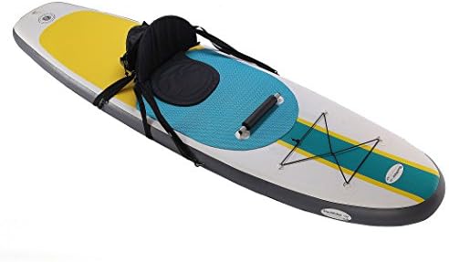 Blue Water Toys Inflatable Crossover Stand Up Paddle Board/Kayak Kit - Pump, Backpack, Coil Leash, Paddles, Detachable Seat, SUP 300 Pound Limit