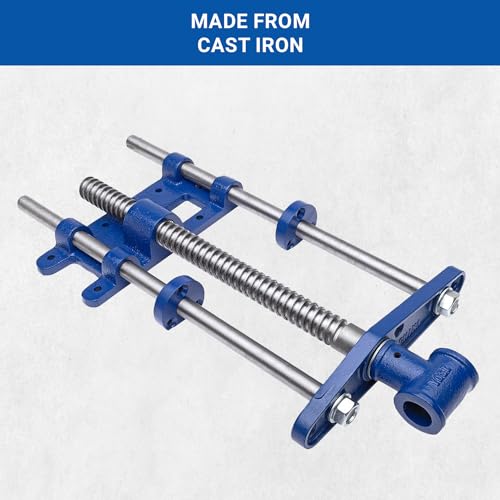Yost Vises F10WW Woodworker's Vise | Front Vise | 10 Inch Woodworking Tool | Cast Iron Body Construction with a Solid Steel Main Screw | Blue