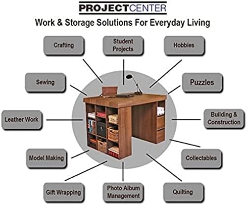 Venture Horizon Project Center Desk with Two 9-Cubby Bookcase (Oak)