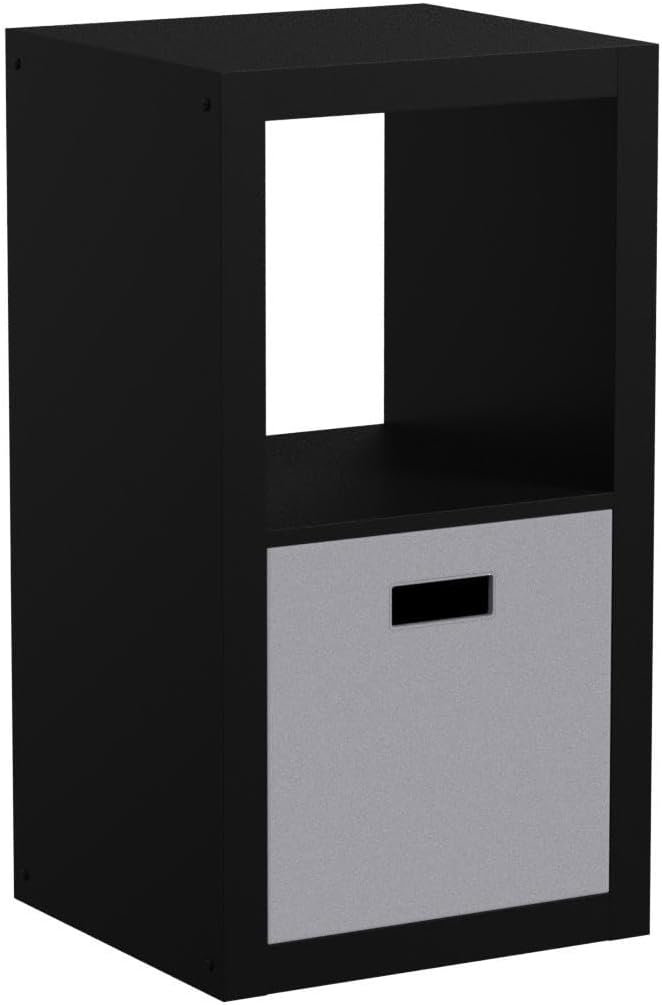 Better Homes and Gardens 4-Cube Organizer (Weathered, White) - 2 Shelves Bookshelf Storage Cabinet, 30.91x16.97x15.35 inches, 88 lbs Load Capacity
