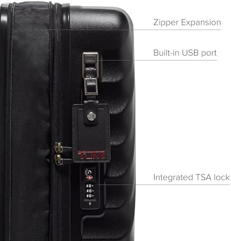 TUMI - 19 Degree Expandable Carry-On - 4-Wheeled Hard Shell Suitcase - 21.8" X 14.0" X 9.0" - Matte Black Texture