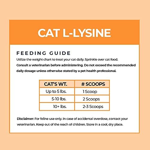 Alpha Paw - Human Grade for Pets - Cat Lysine Supplement - Extra Servings 5-10 Month Supply - Natural Lysine (8 Ounces/227 Grams)