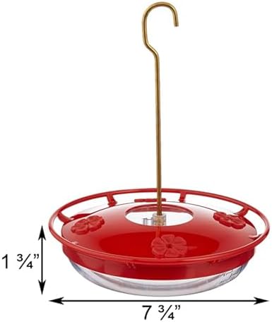 Aspects HummZinger Highview Hanging Hummingbird Feeder - 429, Red,12 oz (Pack of 2)