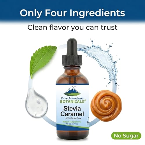 Caramel Stevia Drops - Flavored Stevia Liquid Drops - Zero Calorie Natural Sweetener - Alcohol Free - Kosher - 290 Servings - 2oz Glass Bottle