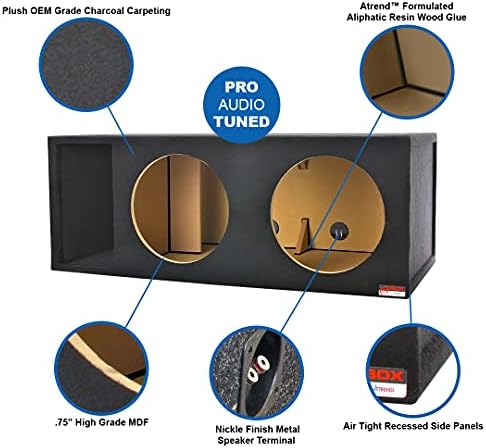 Atrend 15 Soundqubed Single Vented - SPL Tune Subwoofer Box Improves Audio Quality, Sound & Bass - Woofer Specific Enclosure Certified - Made in USA