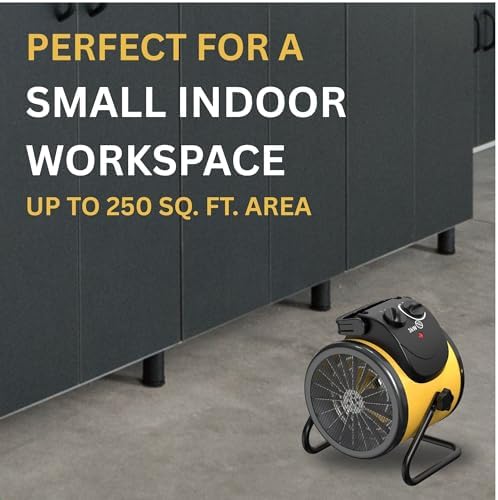 Dura Heat Electric Forced Air Heater, 5, 120 BTU- EUH1500 | Workspace Heater, Steel Body, Thermostat, Heats up to 250 sq ft, Overheat Shut Off