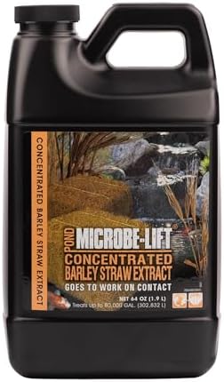 Microbe-Lift Concentrated Barley Straw Extract Conditioner for Ponds – 1 Gallon – Safe for Koi Fish, Plants & Decorations – Natural Pond Conditioner, Cost-Efficient & Organic Solution