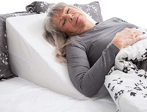DMI Bed Wedge Pillow and Triangle Wedge with Elevated Incline for Neck Pain, Headaches, Shoulders, Back Pain, Foot Support, Knee Pain or Restless Leg Syndrome, 24x24x12 inches, White (Pack of 1)