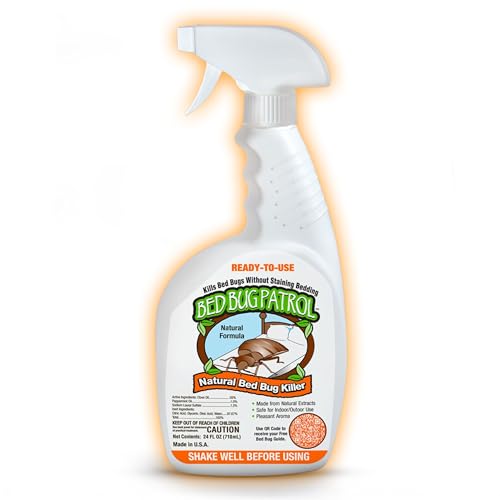 Bed Bug Patrol Bed Bug Spray & Bed Bug Killer for Home, Made in USA - 24 oz | Mattresses, Furniture, Seams, Cracks & Crevices | Targets Adult Bed Bugs, Eggs & Larvae | Plant-Based | Pet & Child Safe