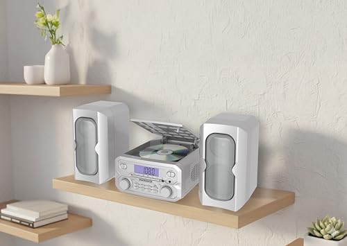 Magnavox 3-Piece Compact CD Shelf System with Digital FM Stereo Radio, Bluetooth Wireless Technology