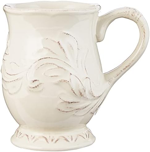 Firenze Ivory 16-Piece Ceramic Dinnerware Set, Service for 4 – Embossed Plates