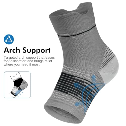 PAPLUS 6 Pairs Plantar Fasciitis Socks, Compression Socks with Arch Support