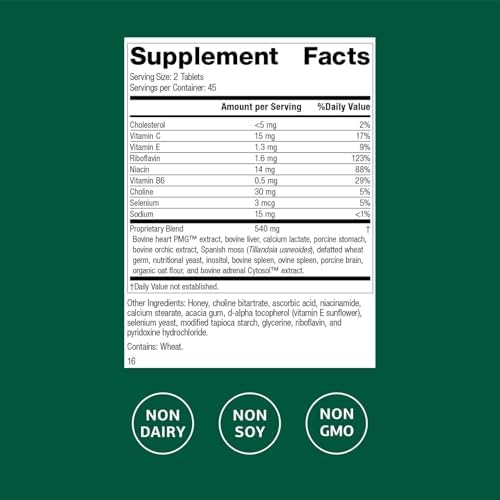 Standard Process Cardio-Plus - Antioxidant Support - Heart Health, Circulation & Blood Flow Supplement with Vitamin B6, Niacin & Riboflavin - Energy Metabolism Supplement - 90 Tablets