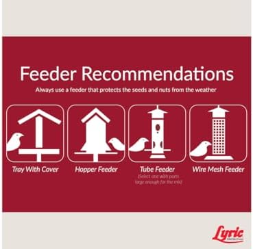 Lyric Fruit and Nut Wild Bird Seed - High Energy Wild Bird Food Mix - Attracts Woodpeckers, Chickadees & Other Songbirds -5 lb. Bag | Attracts Woodpeckers, Chickadees and other songbirds