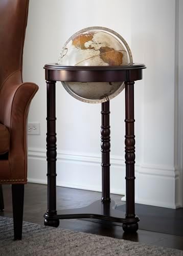 Replogle Lancaster—Bronze Metallic, Dark Cherry Wood Finish, Floor Model Globe