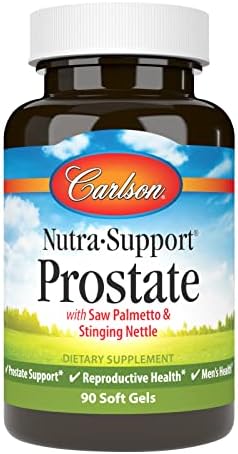 Carlson Nutra-Support Prostate, Prostate Support, Men's Health, 90 Softgels | with Saw Palmetto & Stinging Nettle; Reproductive Health