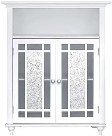Teamson Home Windsor 26.5 in. x 34.02 in. 2-Door Freestanding Wooden Floor Cabinet with Adjustable Shelves for Storage Solutions in Bathrooms