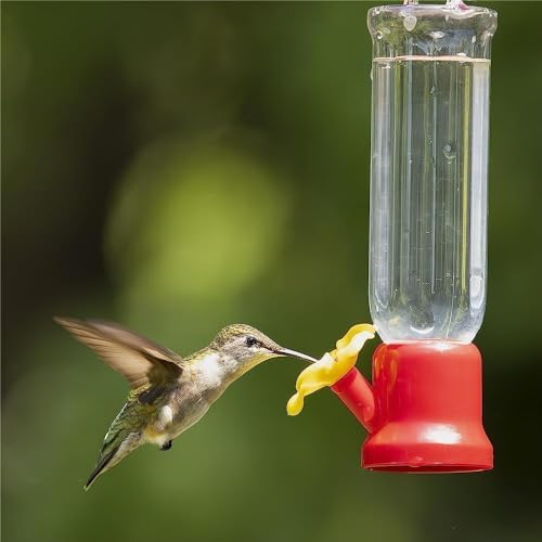 Mini Hummingbird Feeder 4 Pack 2.3oz Small Nectar Plastic Red Cute Hummingbird Feeders with Hanging Wires for Outdoor