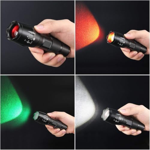 ULTRAFIRE A100 Tactical Flashlight, 800 Lumens 5 Modes LED Zoomable Hunting Flashlight Torch with Duty Belt Flashlight Holster