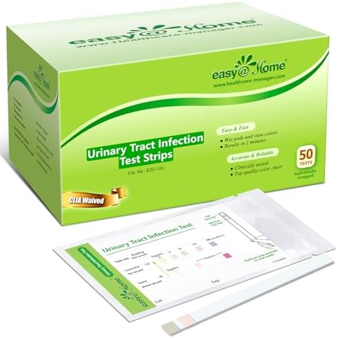 Easy@Home Urinary Tract Infection Test Strips 50 Individual Pack, Urine Test Strips for UTI Infections, Urinalysis Kit