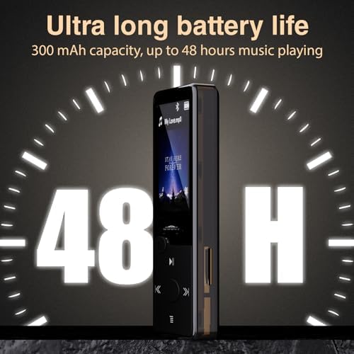 Mp3 Player with Bluetooth 5.3 HiFi Sound, Mp3 Player with FM Radio, Mini Music Player 32GB for Kids Adults, Earphones Included