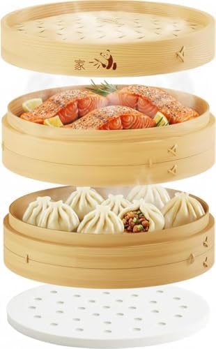 54-Piece Bamboo Steamer Basket Set, 10 Inch for Delicious, Authentic Meals