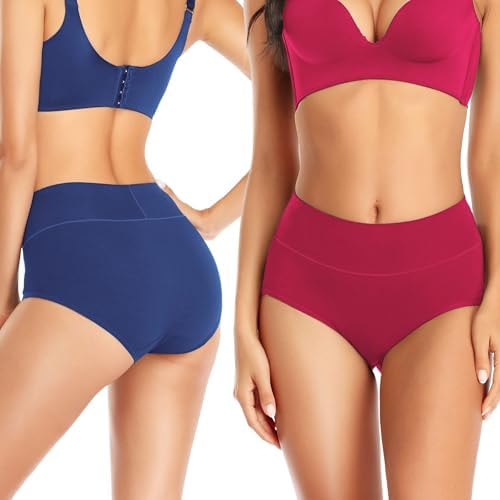 Womens Tummy Control Underwear Cotton High Waisted Full Briefs