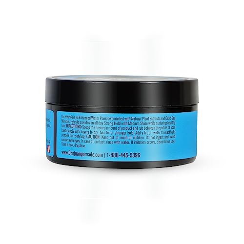 Don Juan Hybrido Pomade | Water Based | Strong Hold | High Shine | Natural Plant Extracts and Ocean Minerals | Summer Sea Breeze Scent, 4 oz.