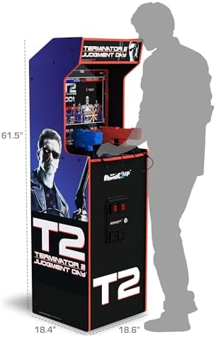 Arcade1Up Terminator 2 Deluxe Arcade Machine with Real-Feel Arcade Guns | 17-Inch BOE Color Monitor, Dual Speakers and Wi-Fi Online Leaderboards