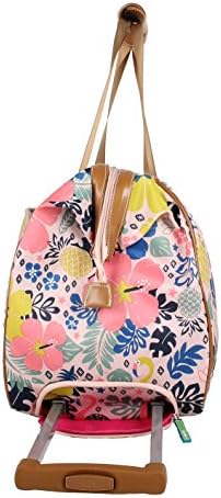 Lily Bloom Pattern 22 Inch Duffel Bag with 2-Rolling Wheels, Weekender Overnight Travel Lightweight Carry-On Suitcase For Women