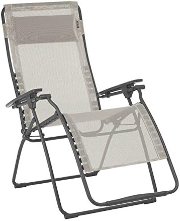 Lafuma Futura Series Patio and Poolside Zero Gravity Outdoor Lounge Recliner Chair with Adjustable and Removable Headrest, Moss Green