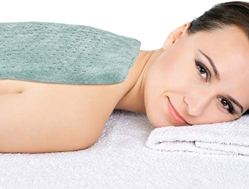 Pure Enrichment PureRelief Deluxe Heating Pad (12" x 24"), Full Body Therapy Pad with 4 InstaHeat Settings, Soft Machine-Washable Microplush Fabric and 2-Hour Auto Safety Shut-Off (Sea Glass)