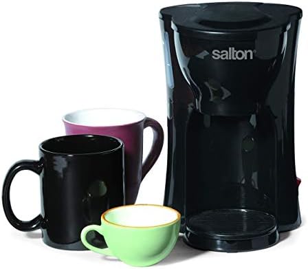 Salton 1 Cup Mini Compact Drip Coffee Maker with Reusable Mesh Filter for Coffee Grounds