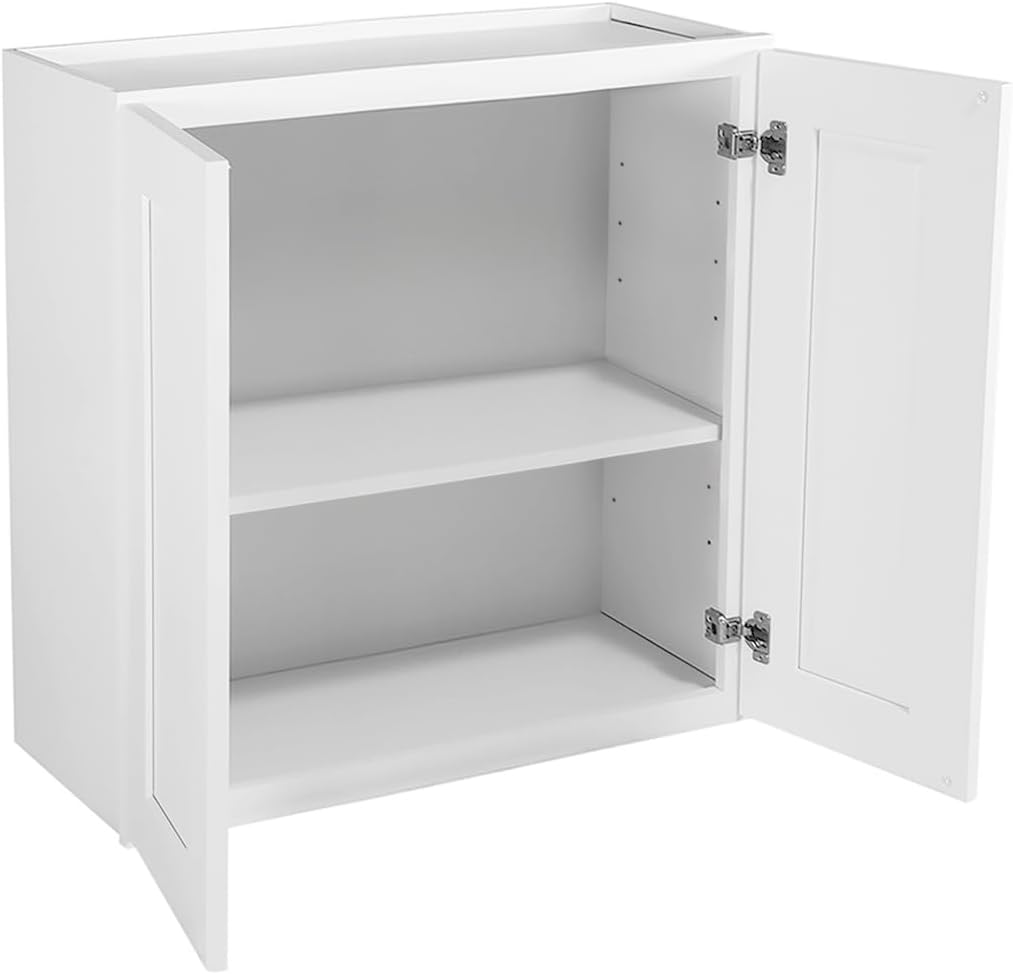 Design House Brookings Kitchen Wall Cabinet, 24", White | Adjustable Shelves, Adjustable Hinges, Wall Mount, Contemporary/Modern, Wood, Kitchen, 561571