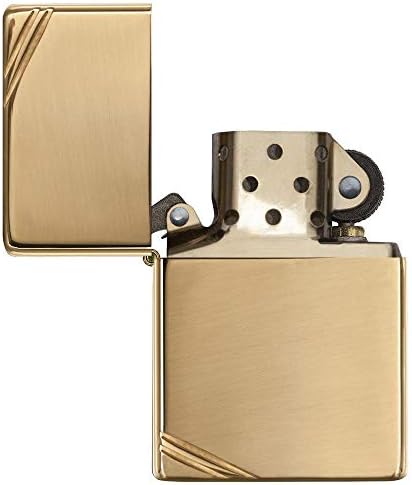 Zippo Vintage High Polish Brass Pocket Lighter with Slashes Pocket Lighter | Ideal gift for Birthdays, Father's Day, Christmas, Valentine's Day