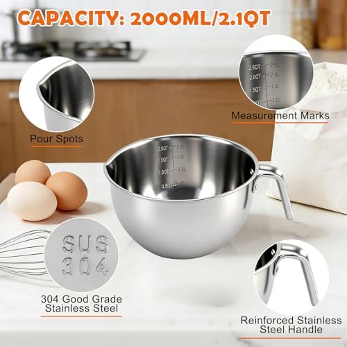 Stainless Steel Double Boiler Melting Pot, Double Boilers for Stove Top