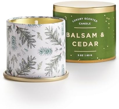 Illume Noble Holiday Collection Balsam & Cedar Vanity Tin, 11.8 oz Candle (45250072000)