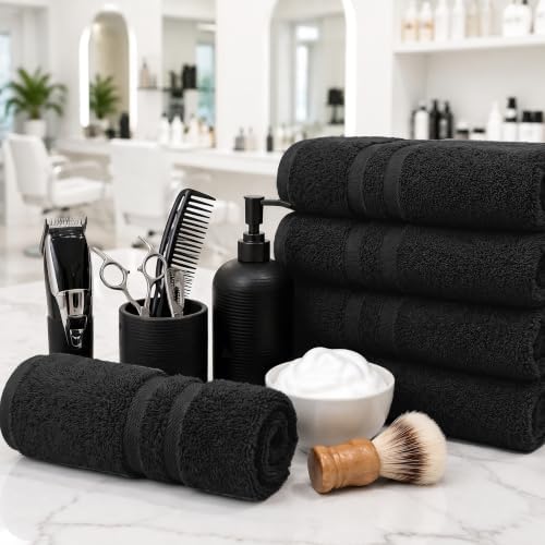 DAN RIVER 100% Cotton Salon Towels Set – 16x26 inches, Pack of 24, Highly Absorbent and Quick-Dry Towels for Hand, Salon, Spa, Beauty