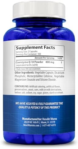 CoQ10 400mg Capsules | Vegan Friendly Coenzyme Q10 400mg per Serving from Easy Absorption Ubiquinone Supplement for Skin Heart and Energy Support