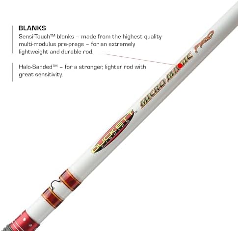 Duckett Fishing Micro Magic Pro Casting, Spinning & Crankin' Rods, Durable, Sensitive and Balanced Multi-Modulus Sensi-Touch Blanks