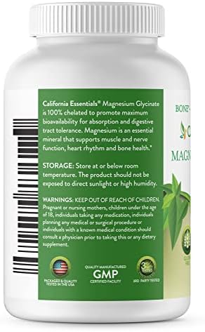 Magnesium Glycinate 400 - Chelated, High Absorption Magnesium for Muscle Relief, Bone & Heart Support -Vegan, Non-GMO, Gluten-Free 240 Tablets (Servings 120, Serving Size (2) 200mg Tablets)