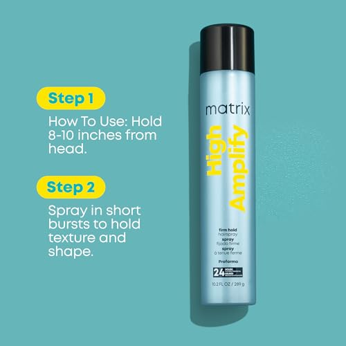MATRIX High Amplify Firm Hold Hairspray – For Fine Hair | Silicone-free, vegan, adds intense volume and shine, provides 24 hour humidity resistance