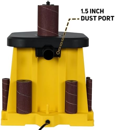 Woodskil Variable Speed Oscillating Spindle Sander for Wood,4A | Spindle Sander with 1000-1800RPM,6 Sleeves,Compact Design for Curved Edges,Contours,Slots,Detail Work