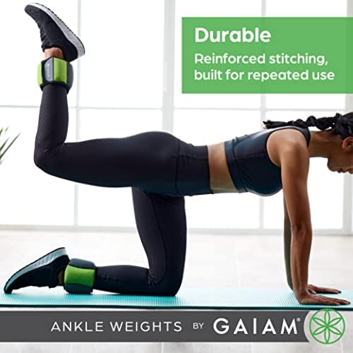 Gaiam Ankle Weights, Wearable Bracelet to Strengthen, Tone & Sculpt, Adjustable Ankle Weights for Women & Men for Yoga, Dance, Pilates, Barre, Cardio