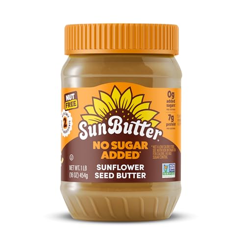 SunButter Original Sunflower Seed Butter, 16 oz Nut-Free Spread with 7g Plant-Based Protein, Roasted Rich & Savory Flavor, Smooth Texture | Vegan, Kosher & Non-GMO