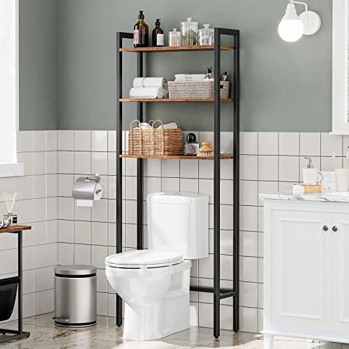 HOOBRO Over The Toilet Storage, 3-Tier Bathroom Organizer Shelf Over Toilet, Freestanding Bathroom Storage Shelves, Space Saver