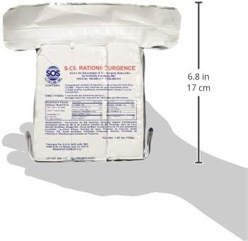 S.O.S. Rations Emergency 3600 Calorie Food Bar - 3 Day / 72 Hour Package with 5 Year Shelf Life Net wt. 1.60lbs (756g)
